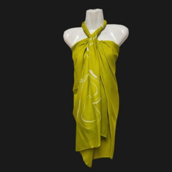 Womens Sarong Cotton Wrap, Handpainted Batik Wrapskirt Beach Pareo Beachwear-NEW - Picture 6 of 6